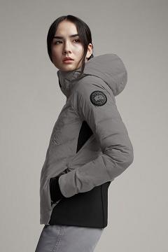 Chamarras Canada Goose Mujer México - HyBridge Chaqueta De Bombardero Black Label Grises FQ6058271